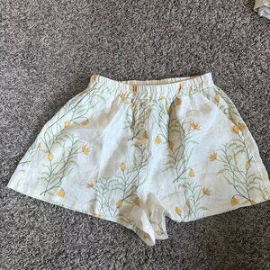 NWT VRG GRL Eliza Linen Shorts in Florette Size AUS 10, Medium